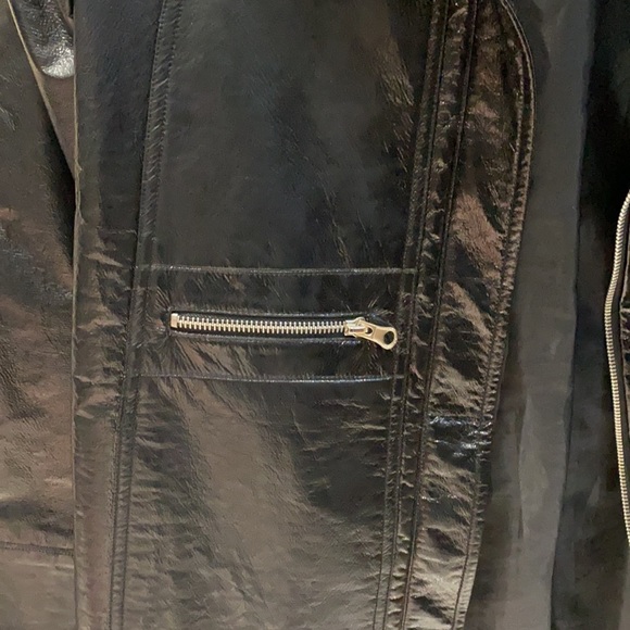 Faux leather knee length coat - Picture 3 of 6